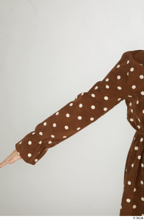 Aera arm brown dots dress casual dressed sleeve upper body…